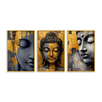 Spiritual Buddha Canvas Wall Painting Set of Three for Home