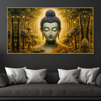 Spiritual Buddha Crystal Glass Luxury Wall Painting