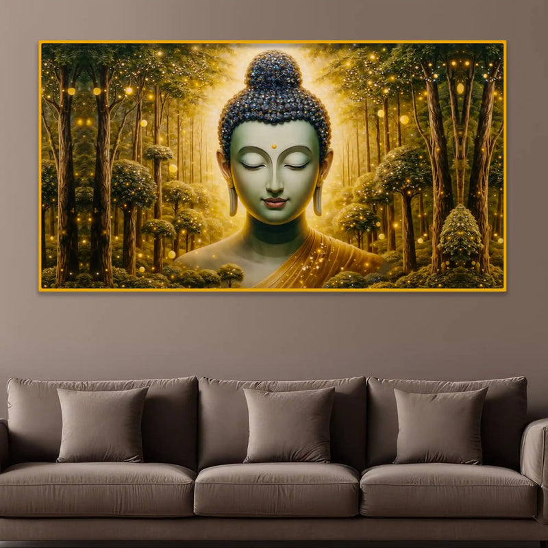 Spiritual Buddha Crystal Glass Luxury Wall Painting