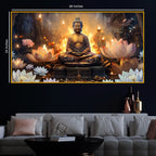 Spiritual Buddha Crystal Glass Painting for Living Room Décor