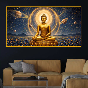 Spiritual Buddha Crystal Glass Painting for Luxury Home Décor