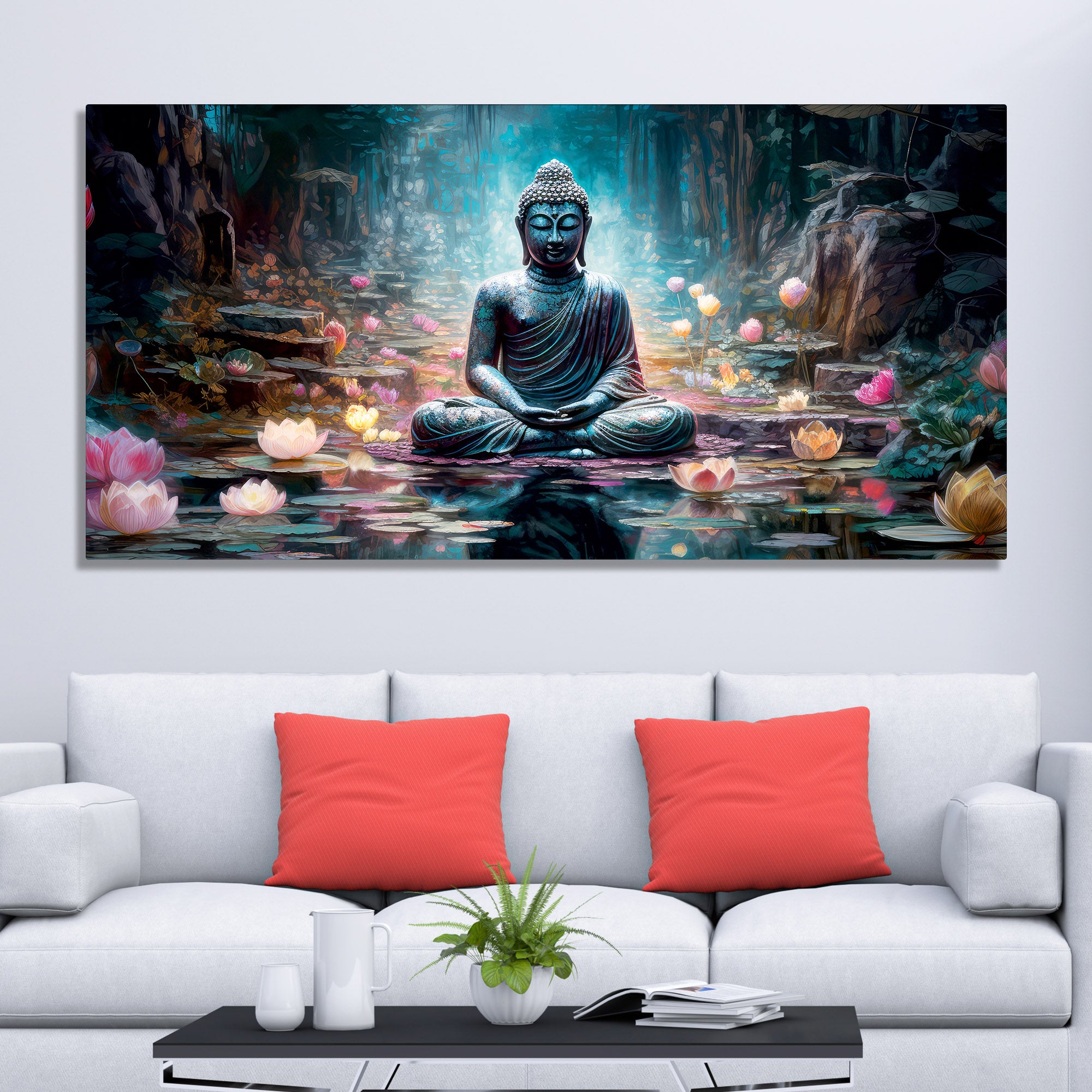 buddha wall painting for living room