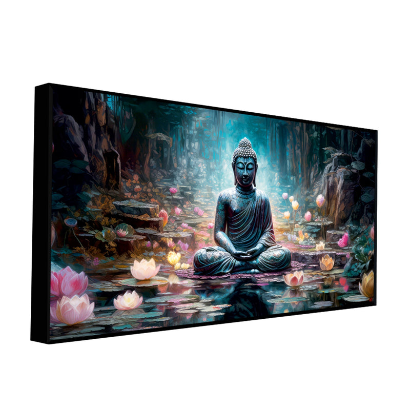 buddha wall painting floating on wall