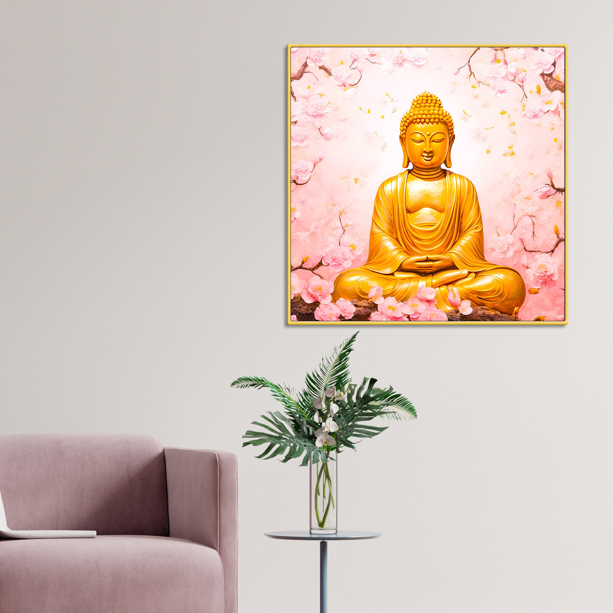 Spiritual Buddha Wall Painting for Calm Home Interiors