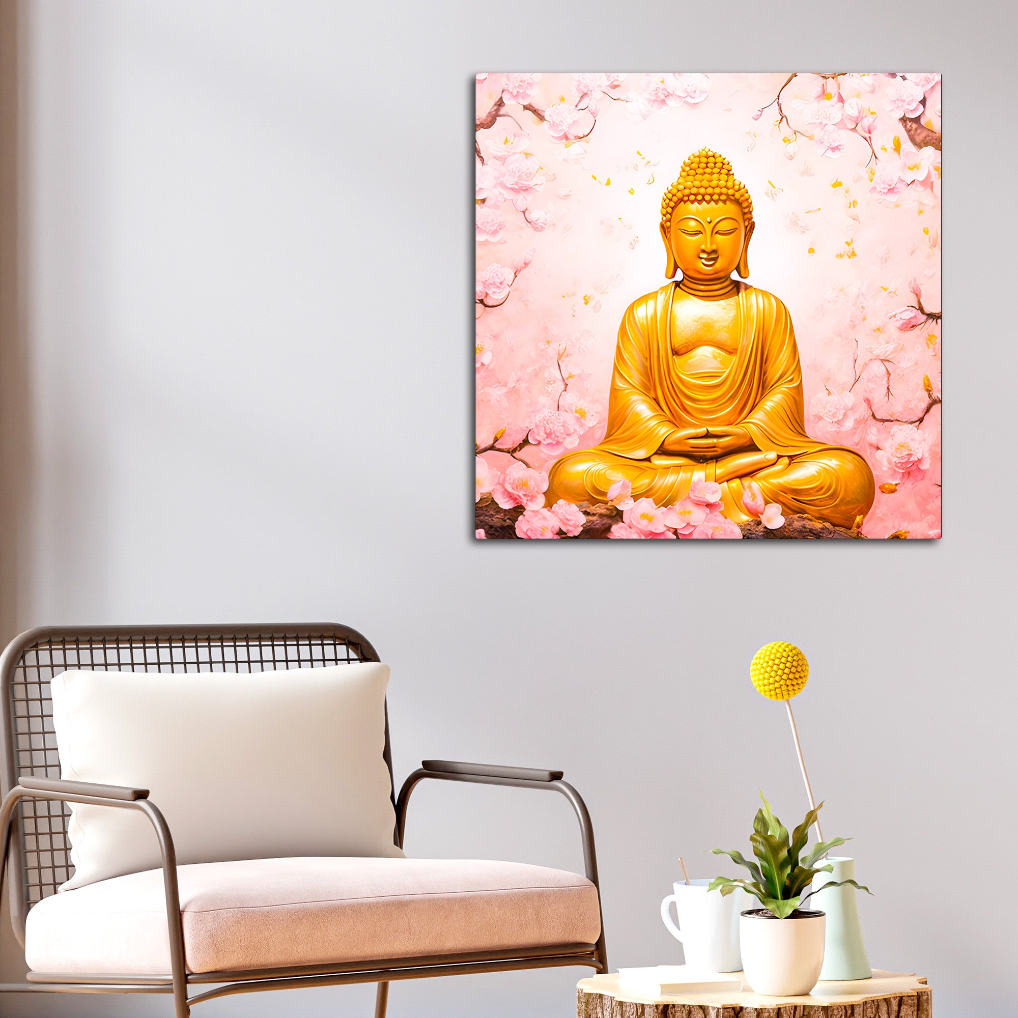 Spiritual Buddha Wall Painting for Calm Home Interiors