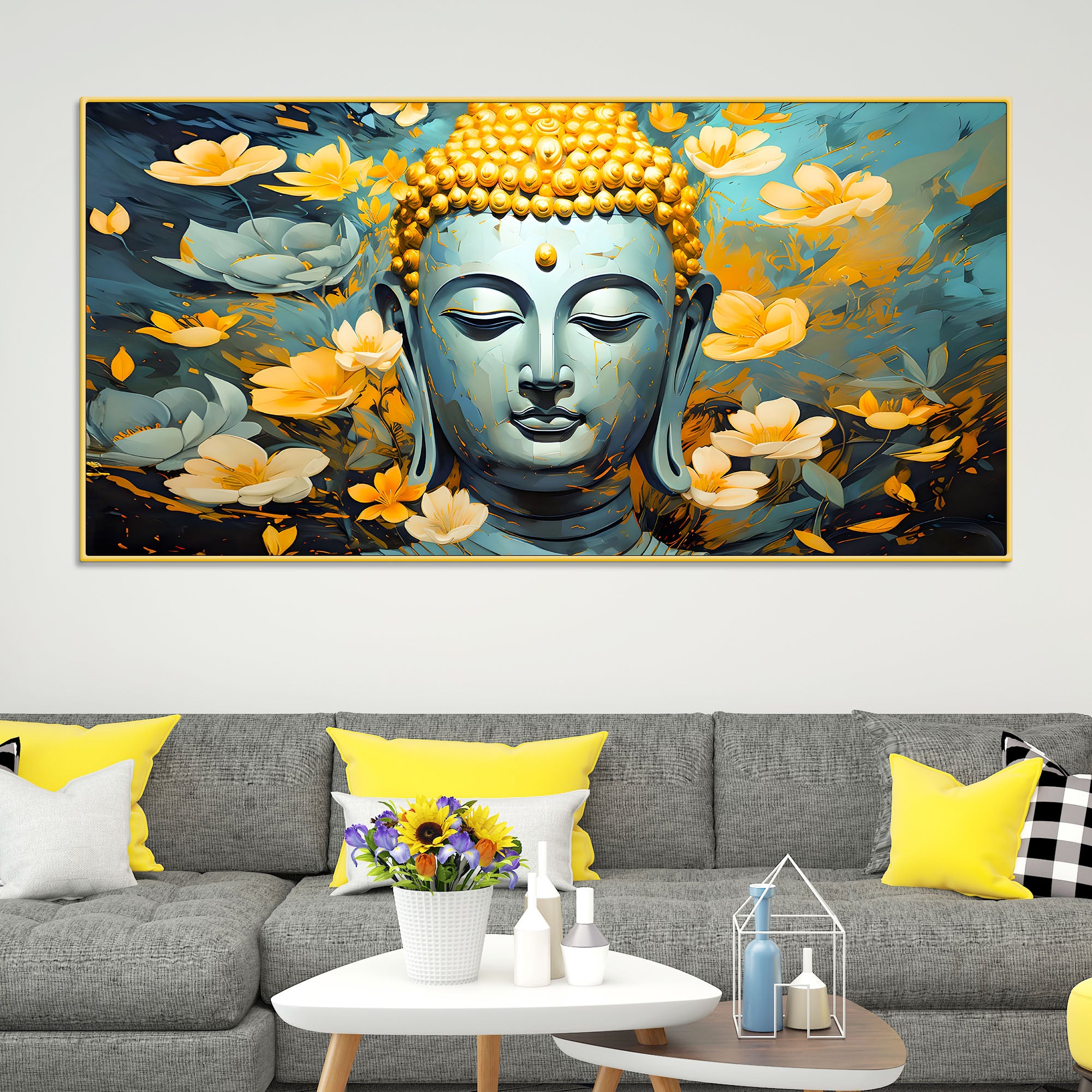 Spiritual Buddha Wall Painting on Canvas for Home Decor