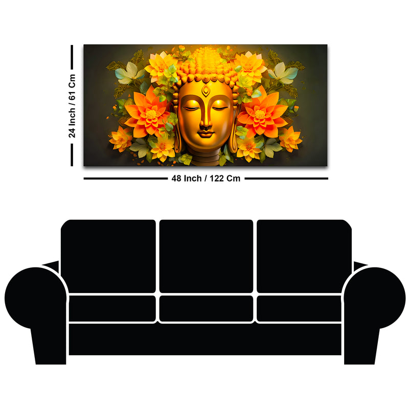 Spiritual Buddha Wall Painting on Canvas for Home & Office