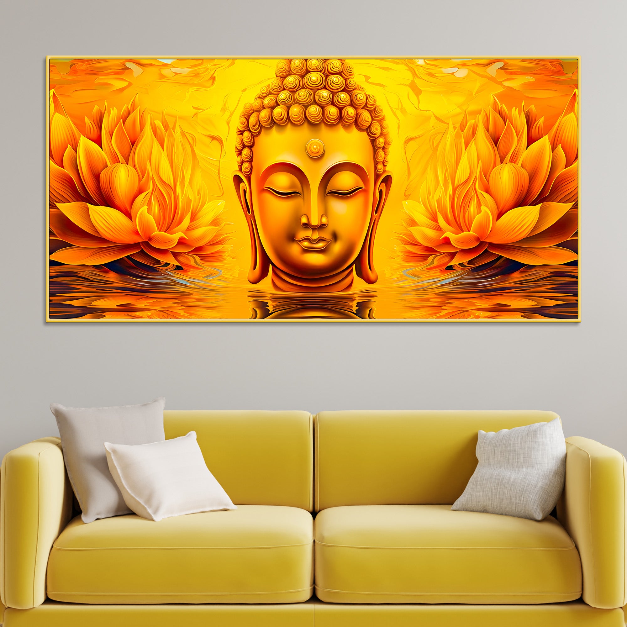 spiritual-buddha-wall-painting-with-lotus-artwork