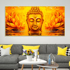 Spiritual Buddha Wall Painting with Lotus Artwork