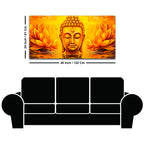 Spiritual Buddha Wall Painting with Lotus Artwork