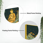 Spiritual Buddha Wall Painting with Lotus & Moonlight Scene