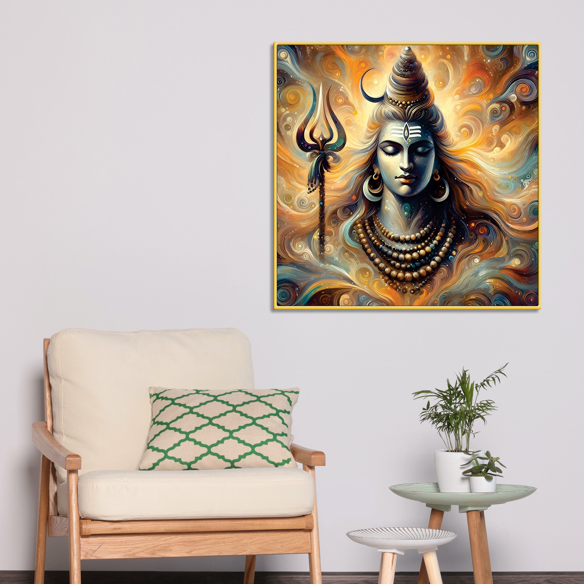 Spiritual Canvas Painting for Home Decor Divine Shiv Ji Wall Art