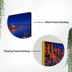 Spiritual Ganga Aarti Ceremony Canvas Painting for Wall Decor