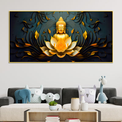 spiritual-gautam-buddha-canvas-painting-with-lotus-base