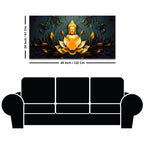 Spiritual Gautam Buddha Canvas Painting with Lotus Base