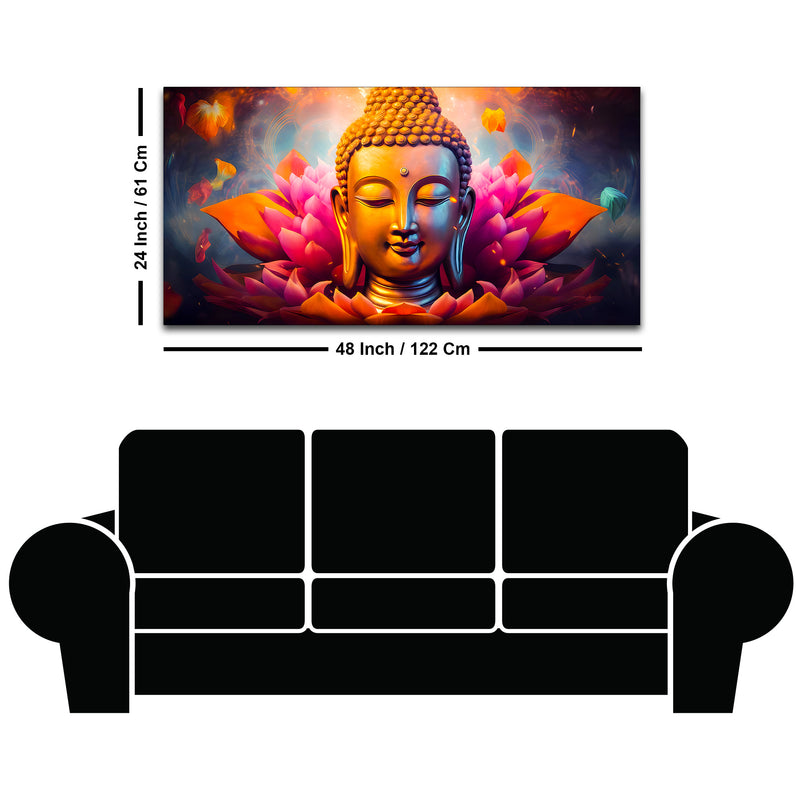 Spiritual Gautam Buddha Wall Painting for Living Spaces