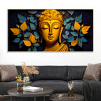  spiritual-gautam-buddha-wall-painting-with-elegant-leaf-art
