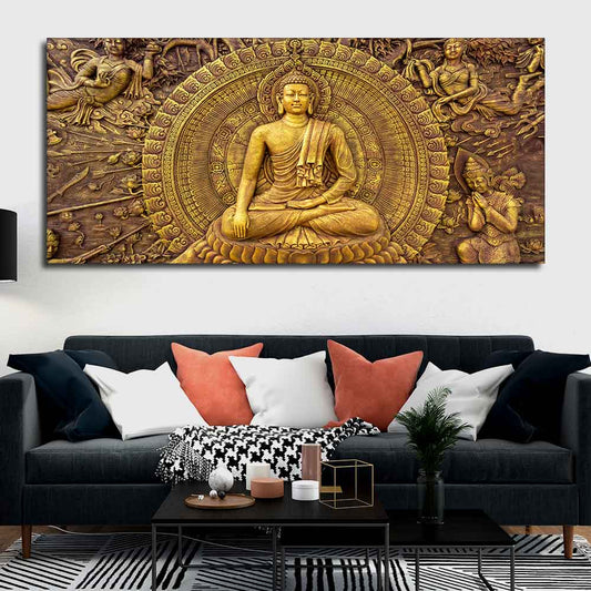 Spiritual God Buddha Premium Canvas Wall Painting