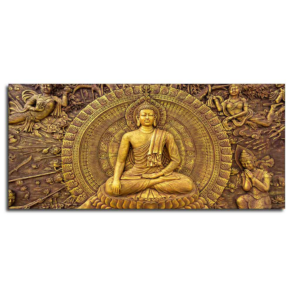 Spiritual God Buddha Premium Canvas Wall Painting