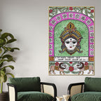 Spiritual Goddess Durga Madhubani Canvas Wall Painting