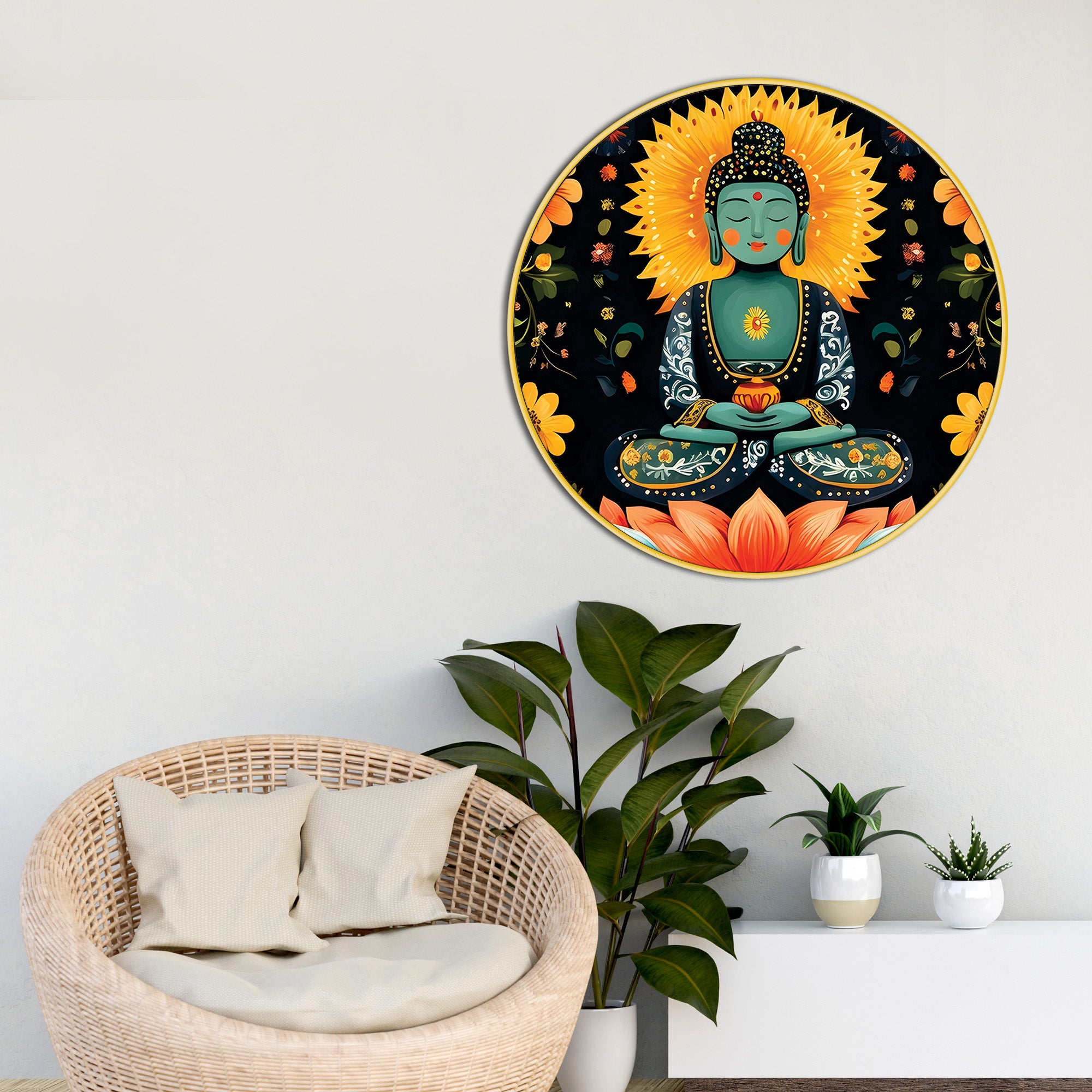 spiritual-golden-buddha-lotus-painting