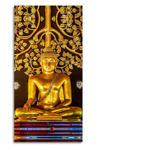 Spiritual Golden Gautam Buddha Premium Canvas Wall Painting