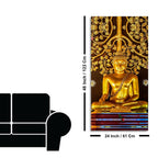 Spiritual Golden Gautam Buddha Premium Canvas Wall Painting