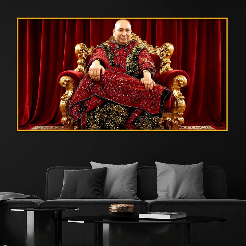 Spiritual Guru Floating Frame Crystal Wall Painting