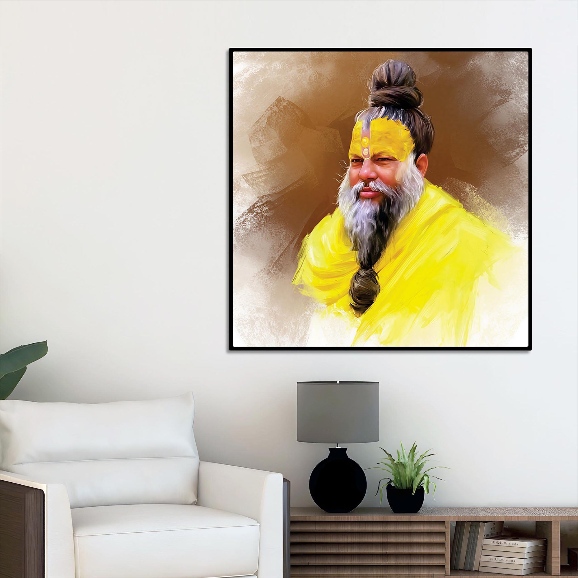 Spiritual Guru Premanand Ji Maharaj Canvas Painting | Peaceful Wall Décor