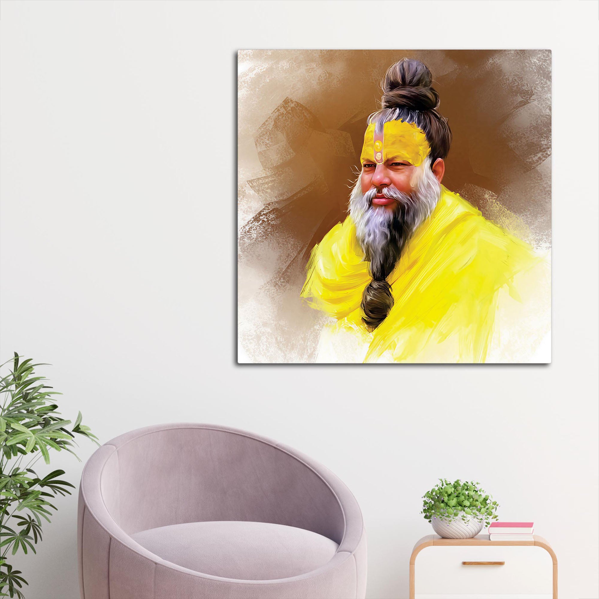 Spiritual Guru Premanand Ji Maharaj Canvas Painting | Peaceful Wall Décor
