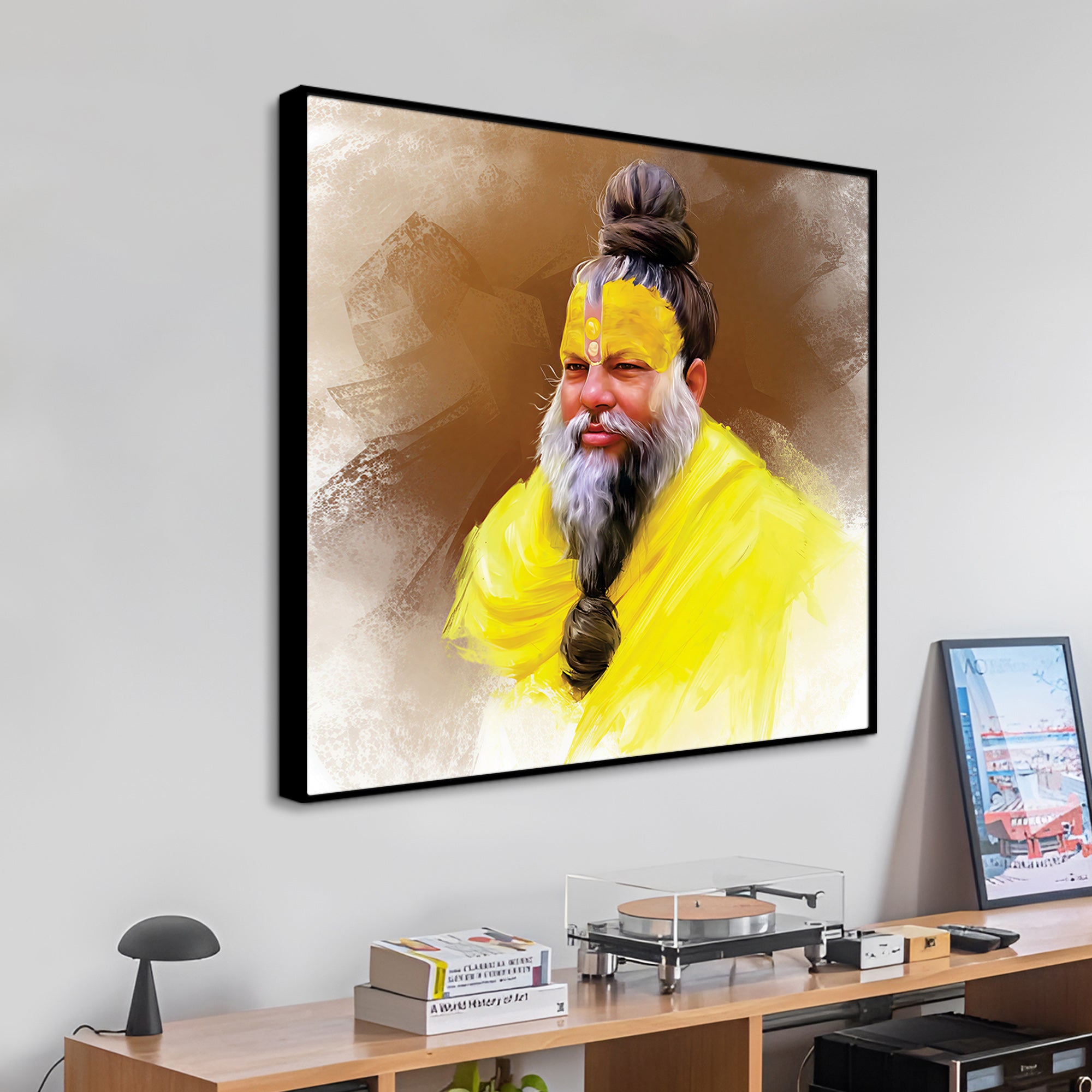 Spiritual Guru Premanand Ji Maharaj Canvas Painting | Peaceful Wall Décor