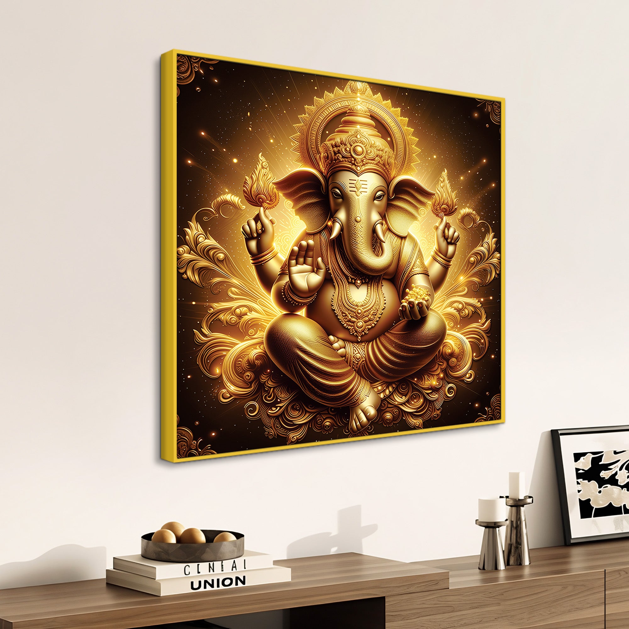 Spiritual Hindu Bappa Ji Wall Painting