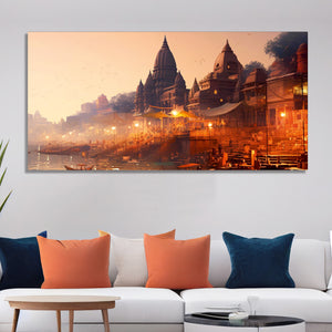 Spiritual Hub City Varanasi Canvas Wall Painting