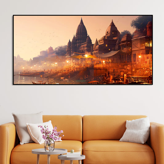 Spiritual Hub City Varanasi Canvas Wall Painting