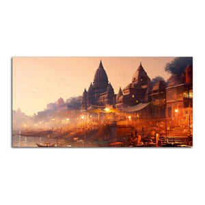 Spiritual Hub City Varanasi Canvas Wall Painting