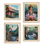 Spiritual Indian Wall Art Frame Set of 4