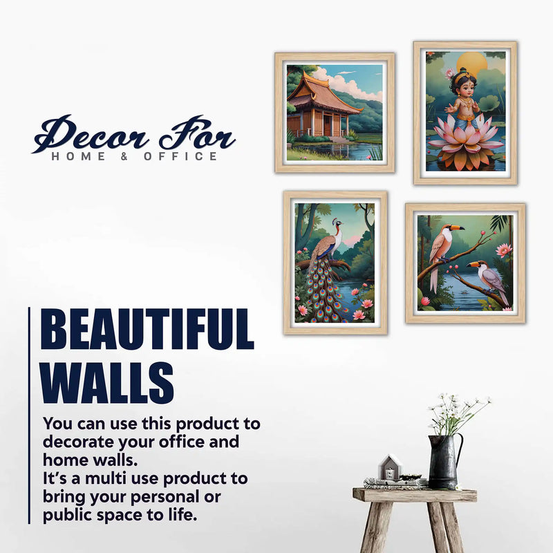 Spiritual Indian Wall Art Frame Set of 4