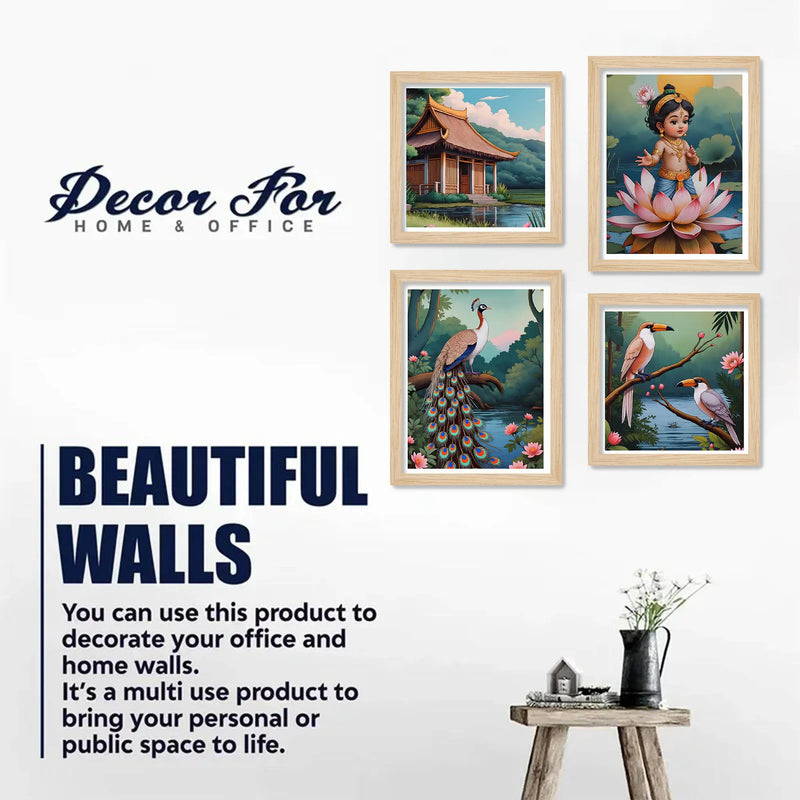 Spiritual Indian Wall Art Frame Set of 4