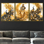 Spiritual Krishna Floating Acrylic Painting Set of 3