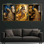Spiritual Krishna Floating Acrylic Painting Set of 3