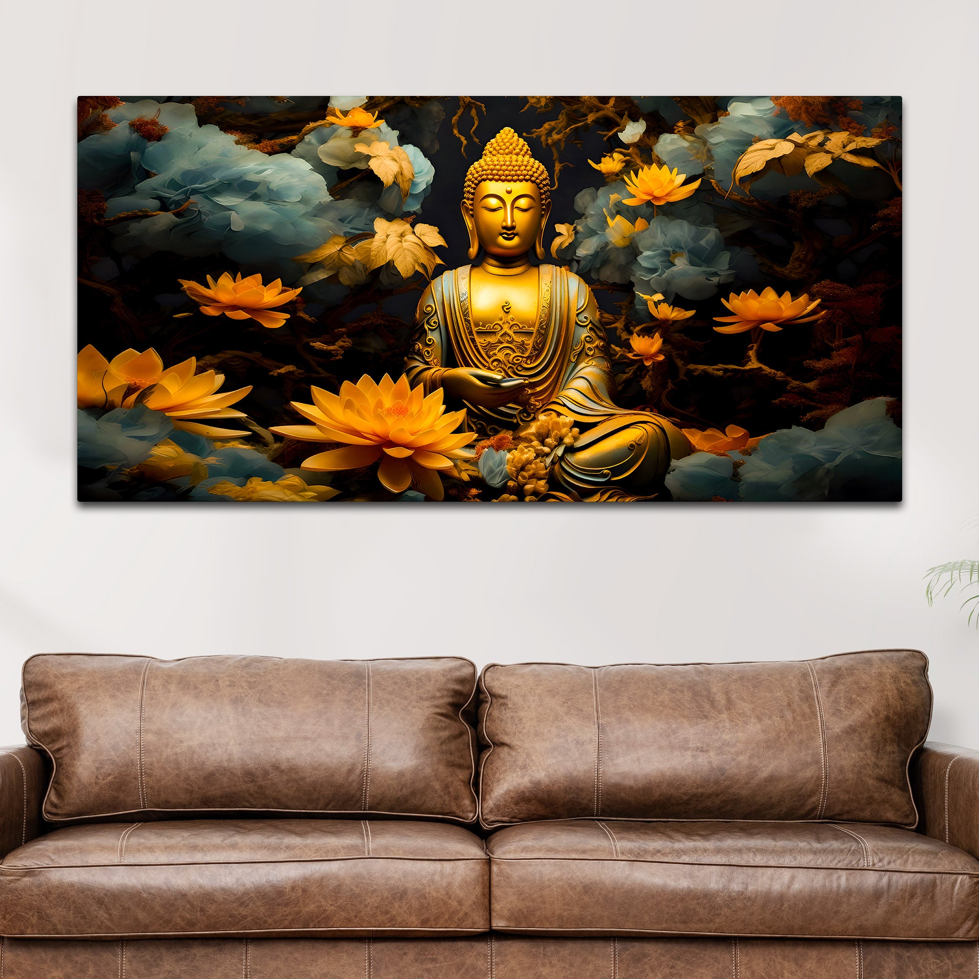 Spiritual Lord Buddha Canvas Painting for Calm Interior Decor