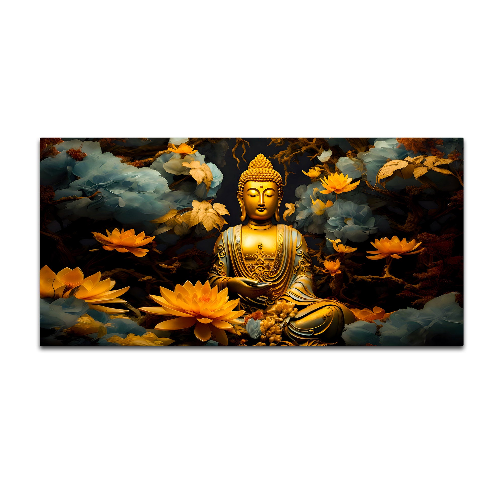 Spiritual Lord Buddha Canvas Painting for Calm Interior Decor