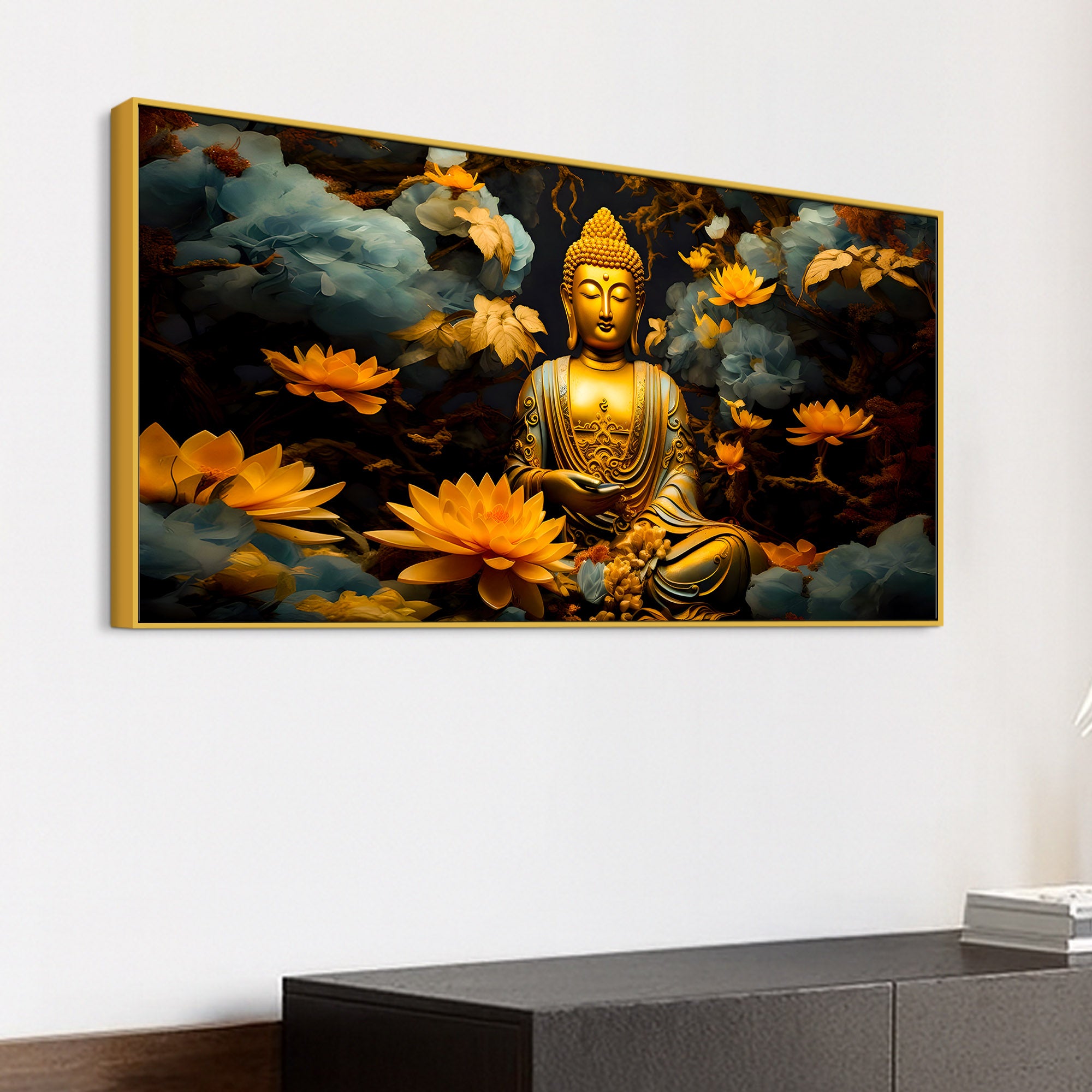 Spiritual Lord Buddha Canvas Painting for Calm Interior Decor