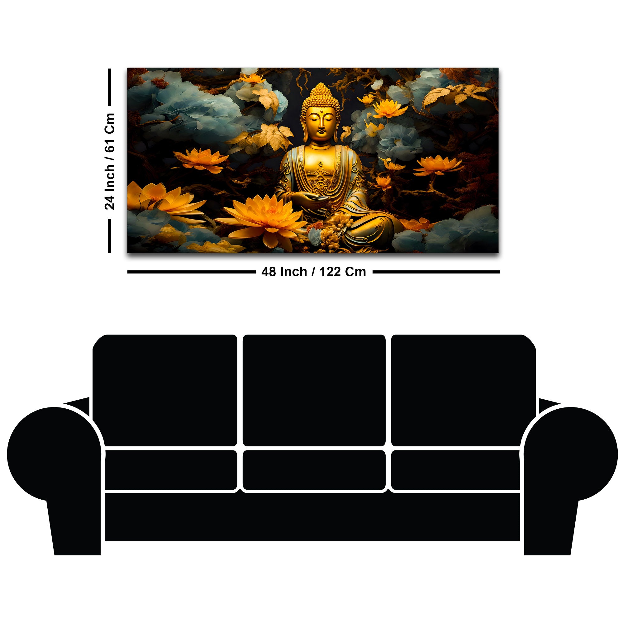 Spiritual Lord Buddha Canvas Painting for Calm Interior Decor