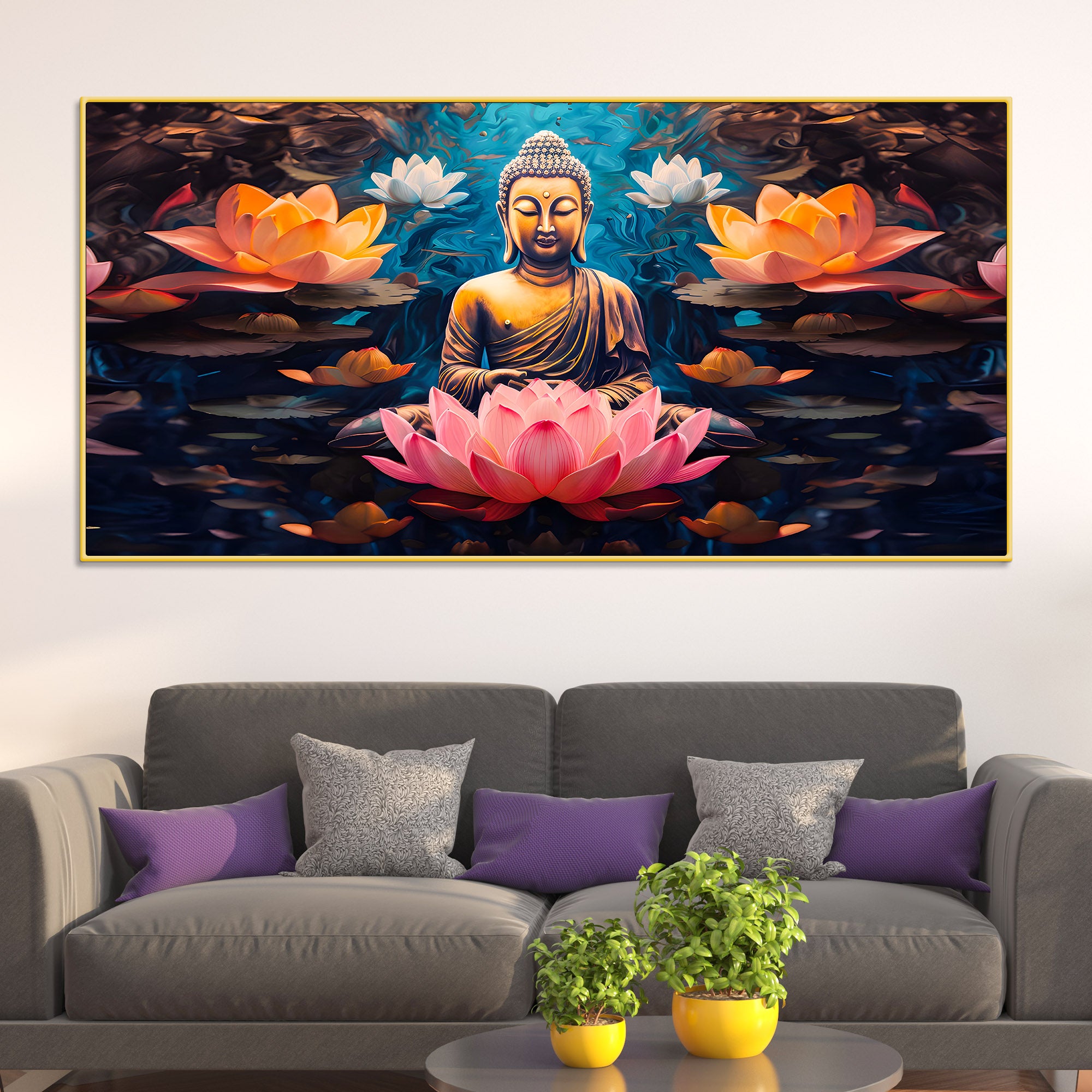 Spiritual Lord Buddha Canvas Painting for Modern Decor