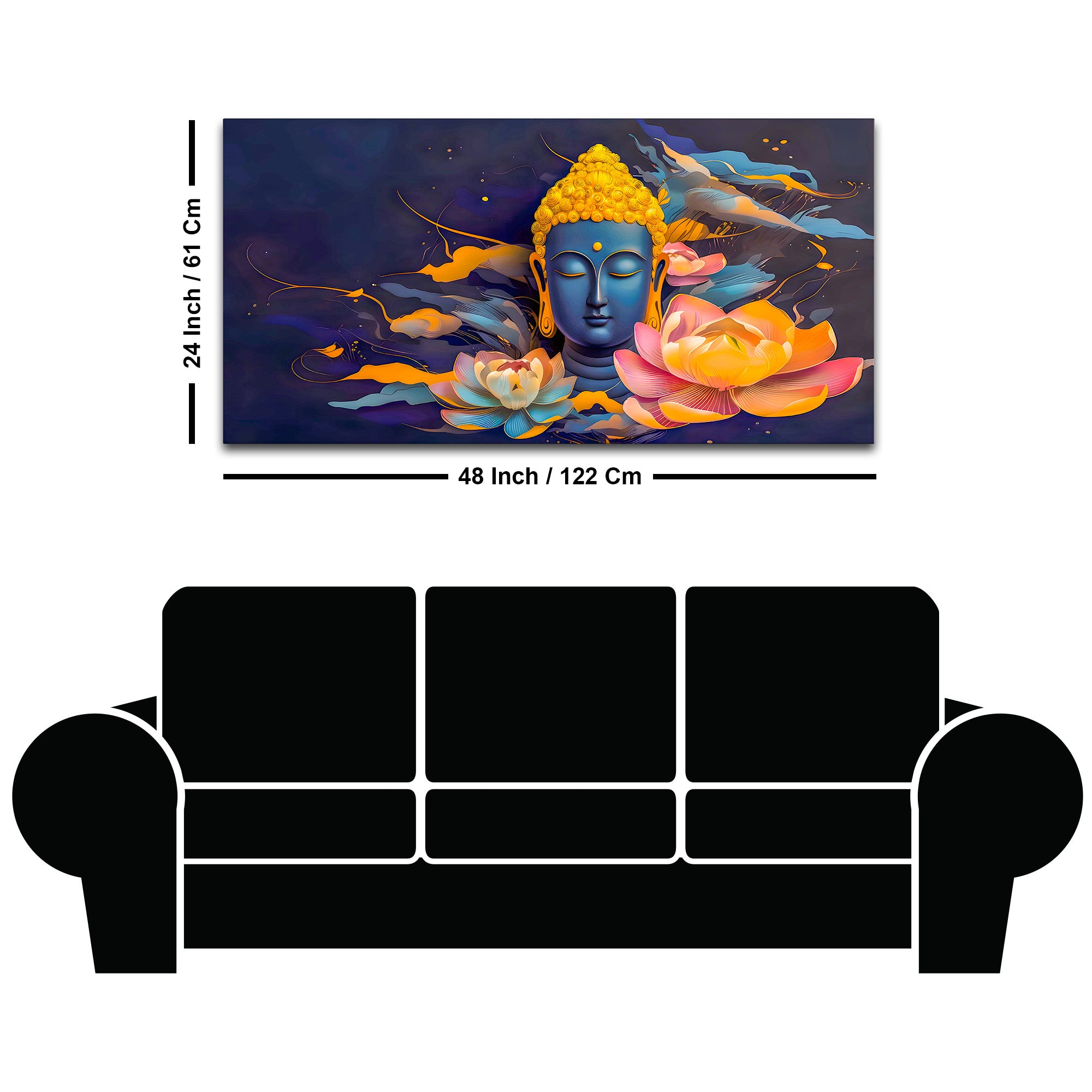 Spiritual Lord Buddha Canvas Wall Painting for Modern Home Decor