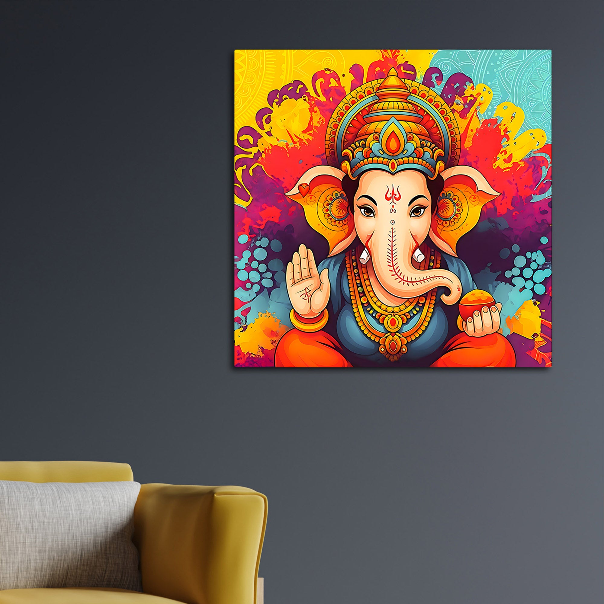 Spiritual Lord Ganesha Painting for Home & Office Decor