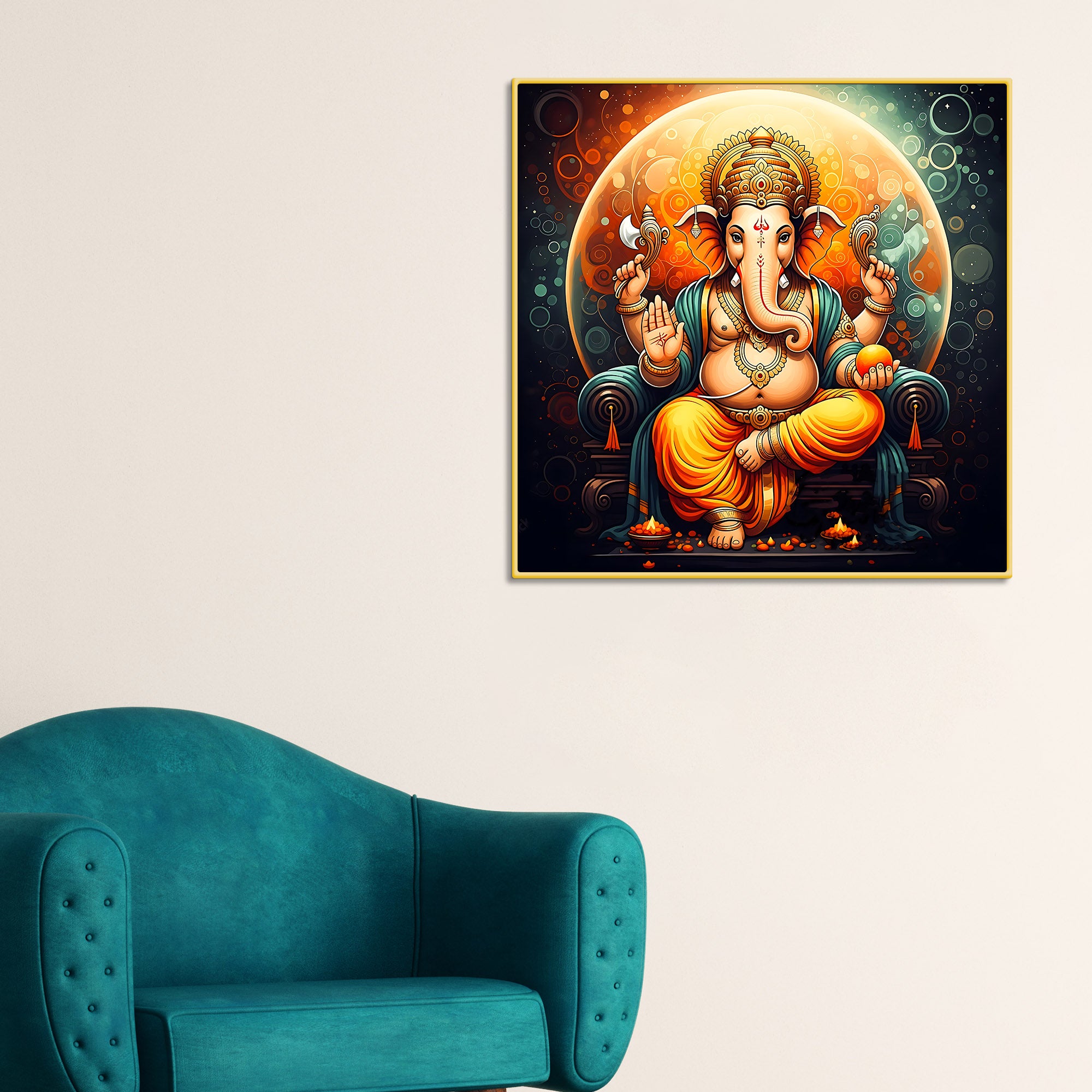 Spiritual Lord Ganesha Wall Painting