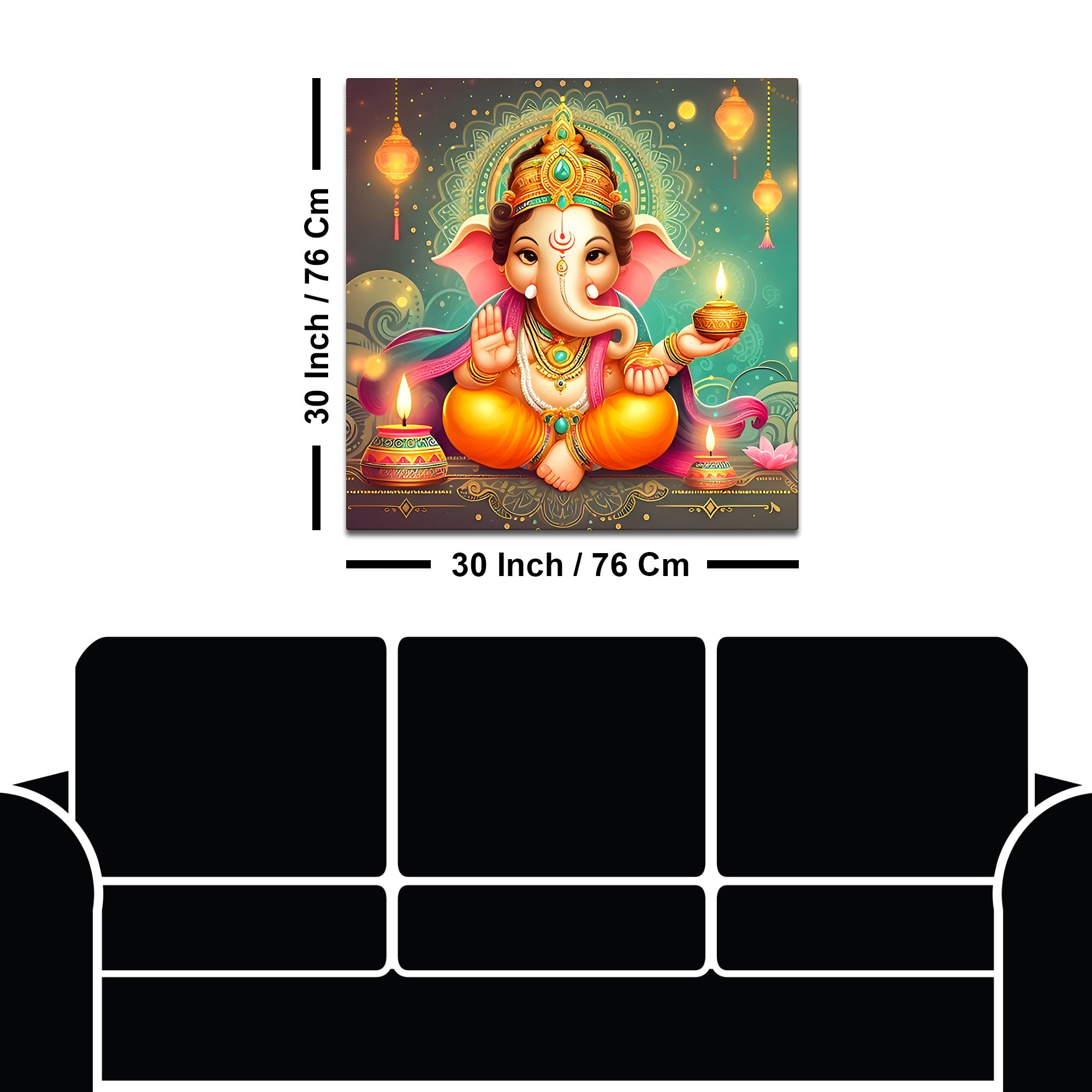 Spiritual Lord Ganesha Wall Painting for Home & Office