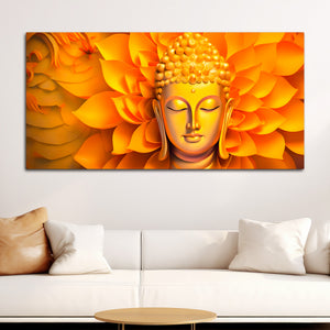 Spiritual Lord Gautam Buddha Wall Painting for Wall Decor